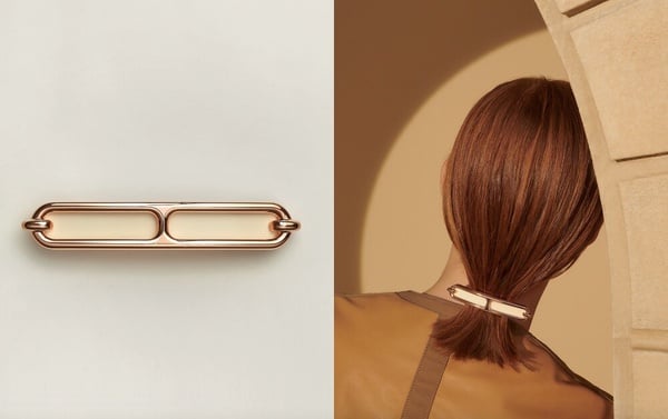 精品髮飾推薦：Hermès Roulis PM髮夾，NT$26,000