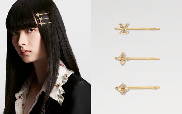 精品髮飾推薦：LV Louisa 髮夾套裝，NT$16,100