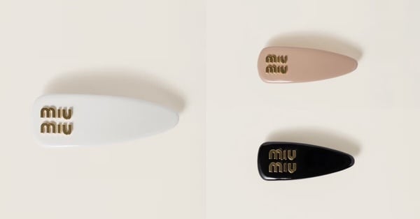 精品髮飾推薦：Miu Miu 漆皮髮夾，NT$14,500