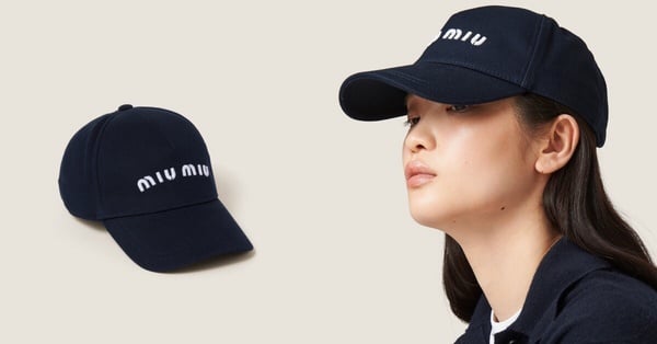 精品棒球帽推薦4：Miu Miu 斜紋布棒球帽，NT$17,000