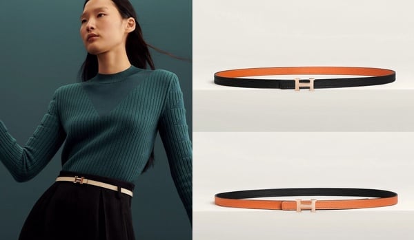 2024「精品LOGO皮帶」推薦：Hermès Mini 5382皮帶釦&amp;amp;雙面皮腰帶，NT$19,700\