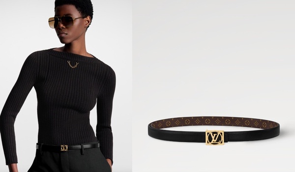 2024「精品LOGO皮帶」推薦：LV Josephine 18毫米雙面皮帶，NT$16,900