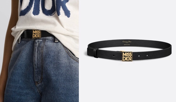 2024「精品LOGO皮帶」推薦：Dior Miss Dior Graffiti 皮帶，NT$25,000