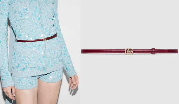 2024「精品LOGO皮帶」推薦：GUCCI GG MILANO細皮帶，NT$14,000