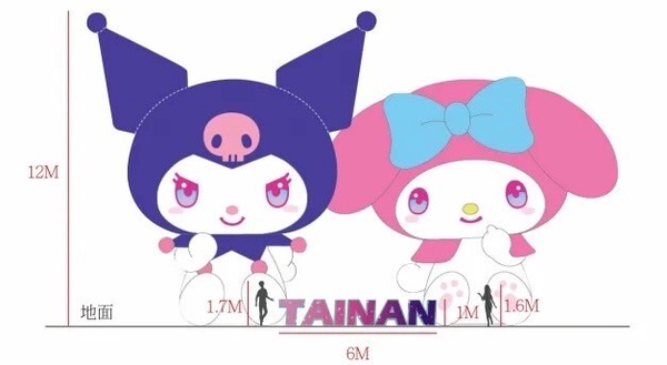 酷洛米、美樂蒂在台南！美樂蒂、酷洛米充氣人物公仔必拍
