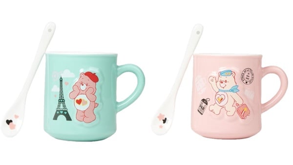 家樂福ＸCare Bears加價購「Care Bears陶瓷馬克杯湯匙組(藍綠、粉)」，加購價：229元，皆限量1760個