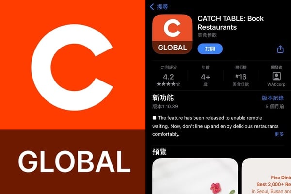 《黑白大廚》餐廳如何訂位?「CATCHTABLE國際版」使用方法教學,免實名制可刷卡!