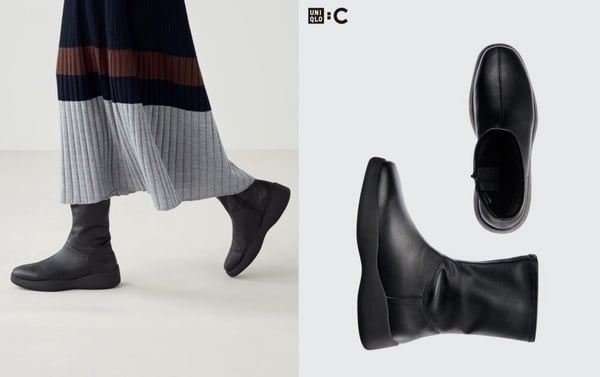 2024「耐走美腿厚底靴」推薦：UNIQLO 彈性短靴