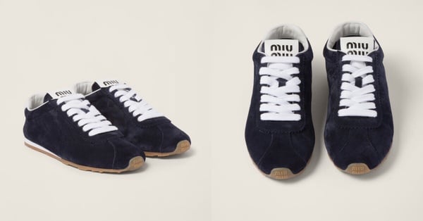 2024薄底球鞋推薦：Miu Miu Plume 麂皮運動鞋