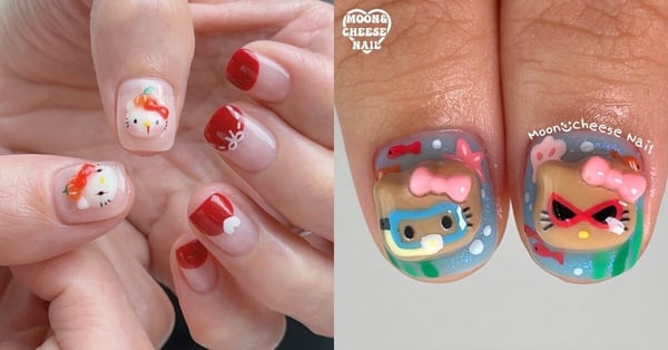 IG爆紅三麗鷗「Hello kitty美甲範本」整理：夏威夷限定曬黑Hello Kitty可愛爆擊！