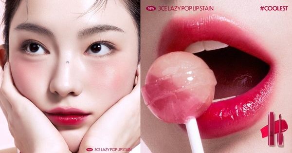 不顯老紅色唇膏推薦：3CE LAZY POP LIP STAIN超持久糖果光澤唇釉 #COOLEST