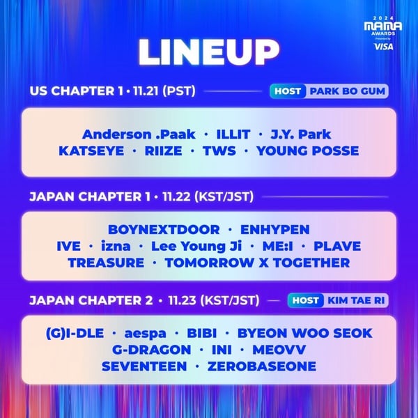 2024MAMA華麗陣容+頒獎嘉賓統整：GD、邊佑錫有望同框，Rosé &amp;amp;amp;amp;amp;amp;amp;amp;amp;amp;amp;amp;amp; Bruno Mars也將現身？