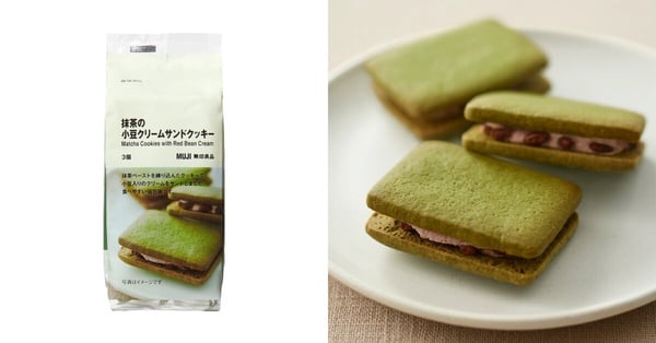 日本無印良品MUJI低卡零食推薦：抹茶紅豆奶油夾心餅乾