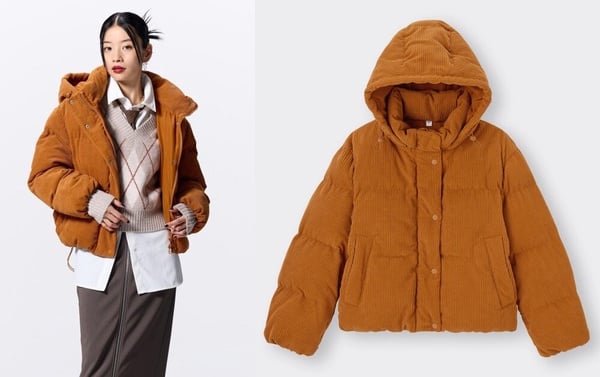 GU HEAT PADDED燈芯絨夾層外套，原價NT$1,790→限定優惠價NT$1,290