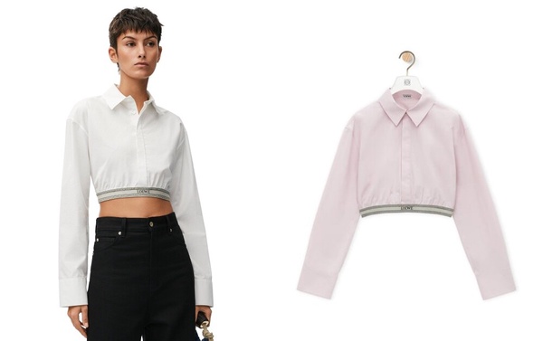 LOEWE台灣官網優惠必買：Cropped shirt in cotton