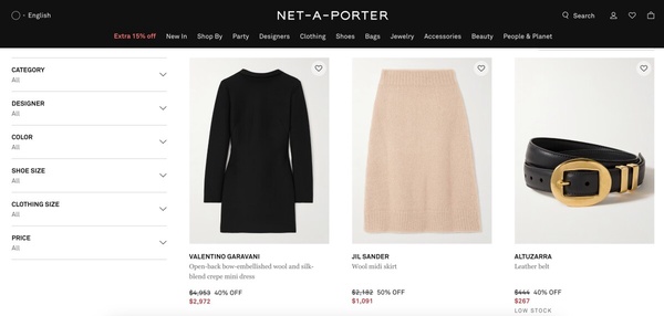 黑五折扣網站：Net-a-porter