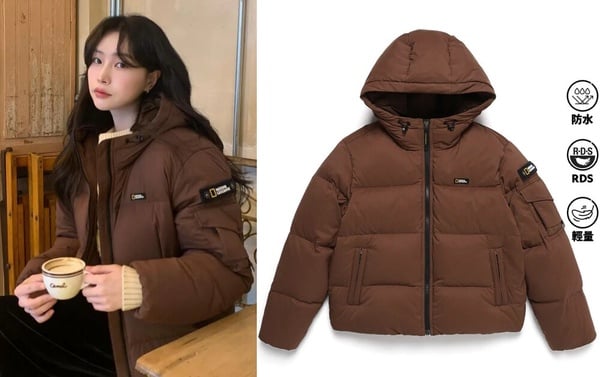 短版羽絨外套推薦：National Geographic Apparel 國家地理服飾GOLDENMOLE短版連帽羽絨外套 ，NT$12,380