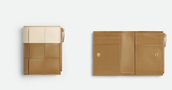 2025 Pantone「摩卡慕斯」短夾推薦：Bottega Veneta Cassette Small Bi-Fold Wallet