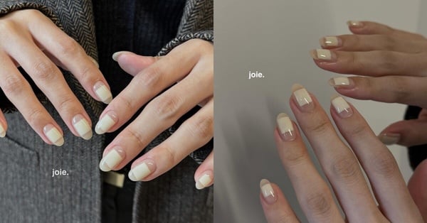 簡約美甲款式推薦14：奶油方塊美甲