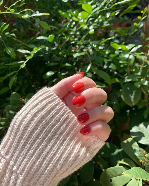 紅寶石單色美甲，經典紅色系，顯白又百搭