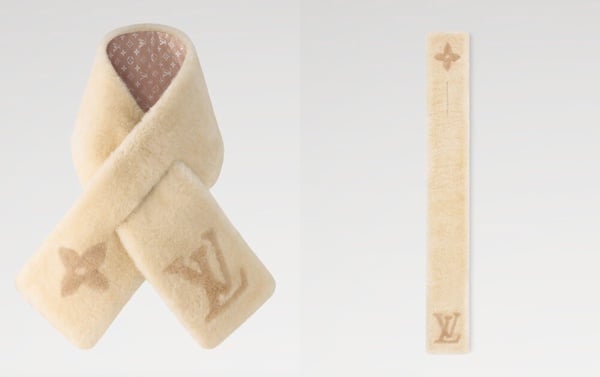 值得投資「精品圍巾」推薦：Louis Vuitton Monogram Shearling 圍巾，NT$40,600