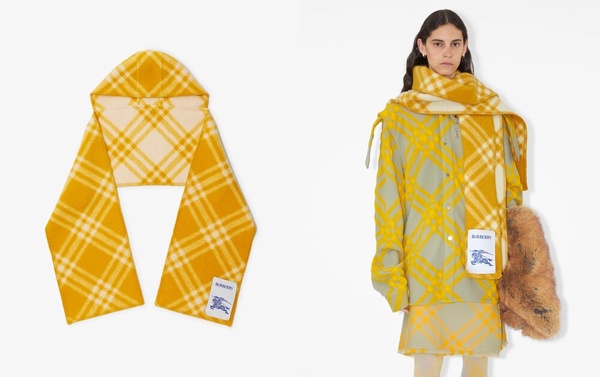 值得投資「精品圍巾」推薦：BURBERRY格紋連帽圍巾，NT$32,500