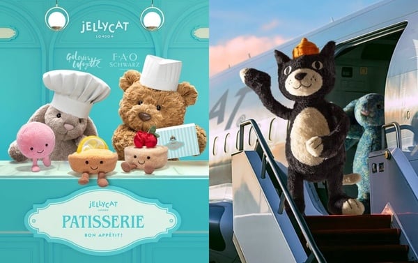 展示Jellycat玩偶精緻的絨毛材質與作工，凸顯其被稱為玩偶界精品的原因