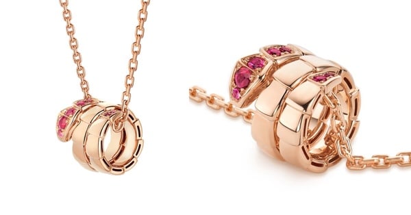 2025蛇年開運珠寶：BVLGARI Serpenti Viper 玫瑰金紅寶石項鍊（2025農曆新年特別款）