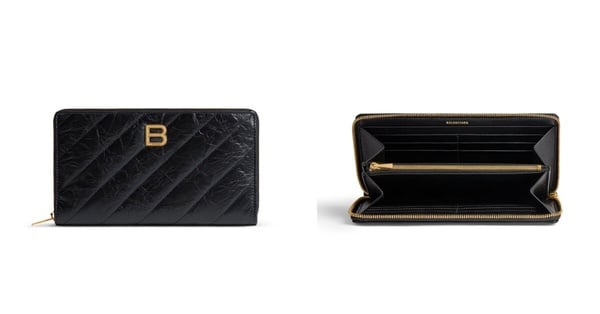 2025長夾推薦9：Balenciaga Crush Continental Wallet Quilted長夾 ，NT$24,250