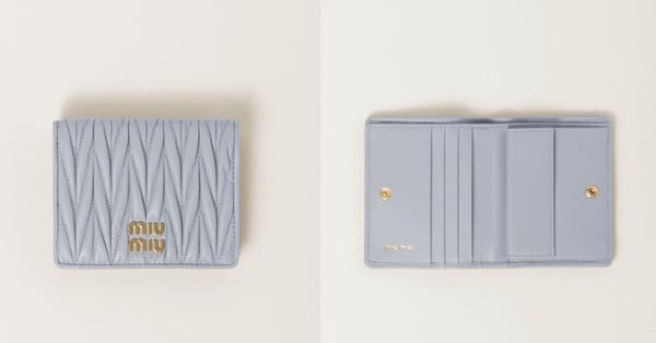 2025短夾推薦21：Miu Miu Matelassé納帕軟皮短錢包，NT$22,000