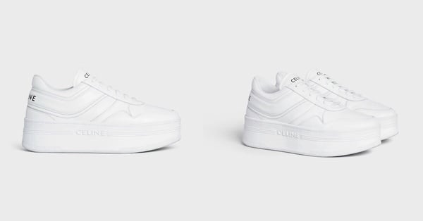 2026「精品」小白鞋推薦4：CELINE BLOCK牛皮革坡跟外底運動鞋