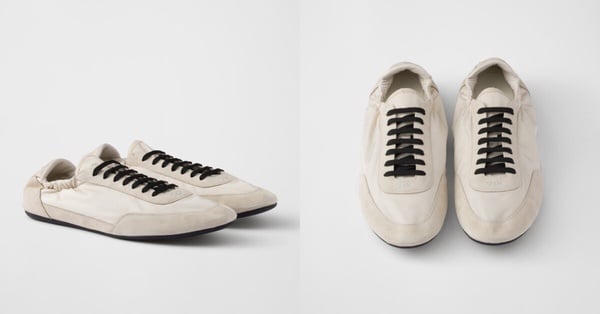 2026「精品」小白鞋推薦6：PRADA Collapse Re-Nylon 和麂皮運動鞋