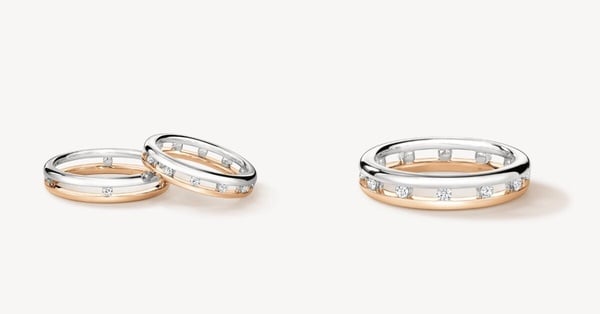 女生情人節禮物推薦6：Hearts On Fire LOVE Floating Diamond Eternity 結婚對戒