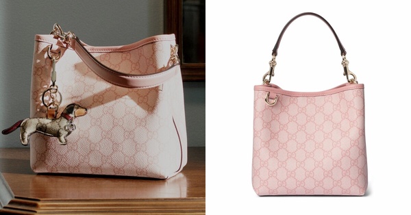 2025粉色精品包推薦：GUCCI GG Emblem 迷你水桶袋