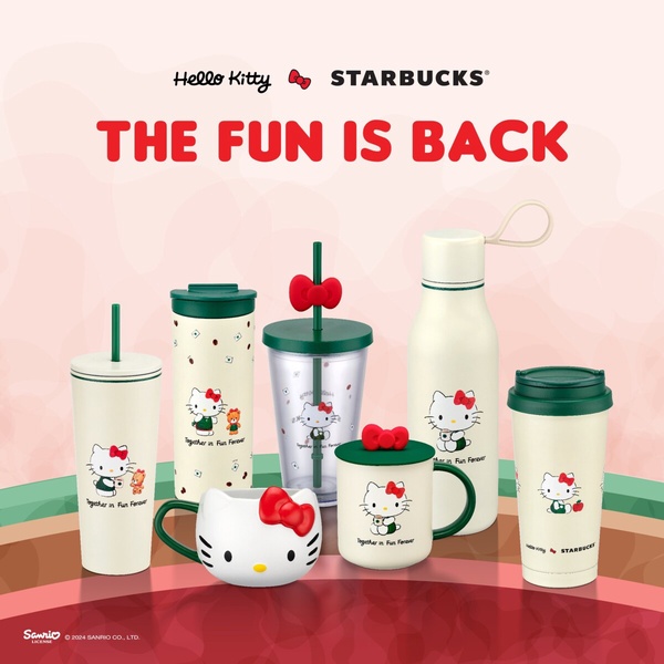Hello Kitty粉絲收！星巴克聯名Hello Kitty系列回歸，Hello Kitty 杯緣子加價購別錯過