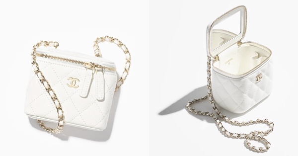 2025白色精品包推薦：CHANEL 經典小型化妝鍊帶包，NT$85,800