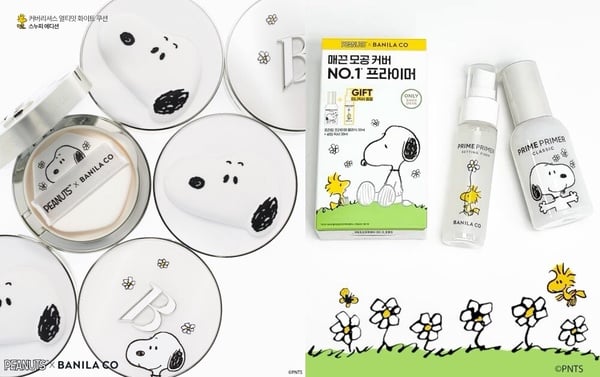 Banila Co. 史努比聯名系列，包含底妝產品和史努比贈品