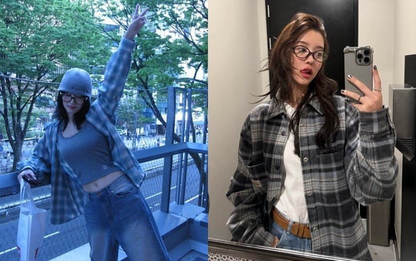 多位名人與部落客示範格紋襯衫的多種穿法，包含當作外套、披在肩上或綁在腰間，展現多層次穿搭技巧。