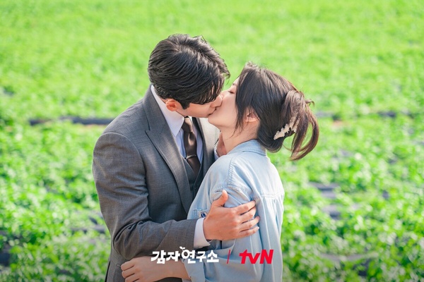《愛情發芽中》劇照，主演姜泰伍與李先彬 (2025)