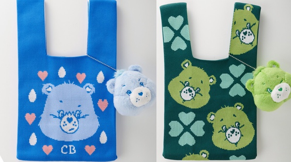 家樂福Care Bears加價購「Care Bears 絨毛玩偶針織包(藍)、(綠)」，加購價：399元，二色全台皆限量2500個