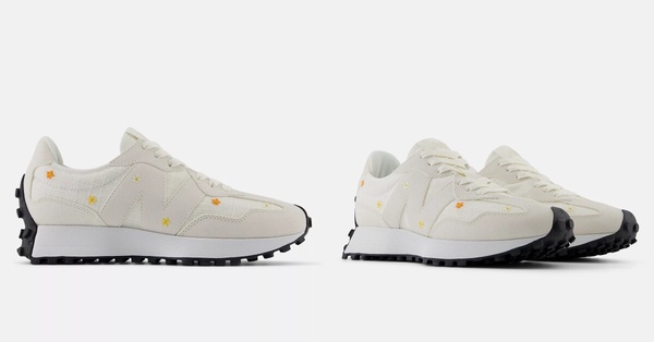 5. New Balance 327：小花刺繡超可愛，秒擁有鉛筆細腿！（NT$2,980）