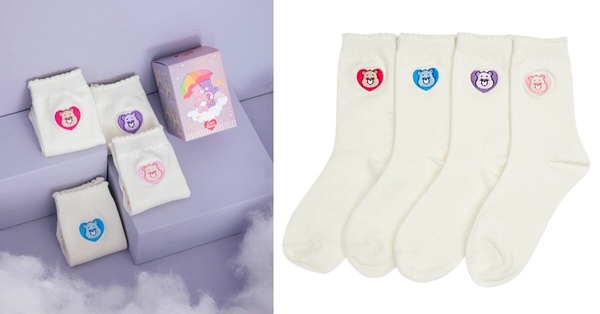  Grace Gift x Care Bears 愛心刺繡木耳花邊中筒襪盲盒