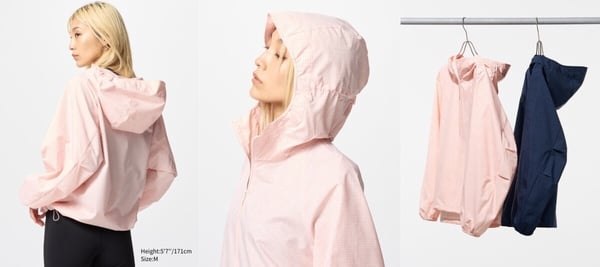 4. UNIQLO 可攜式防曬連帽外套：防紫外線抗 UV，附收納袋方便攜帶（NT$790）