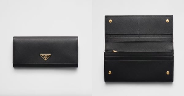 精品長夾推薦7：PRADA Large Saffiano 皮革長夾