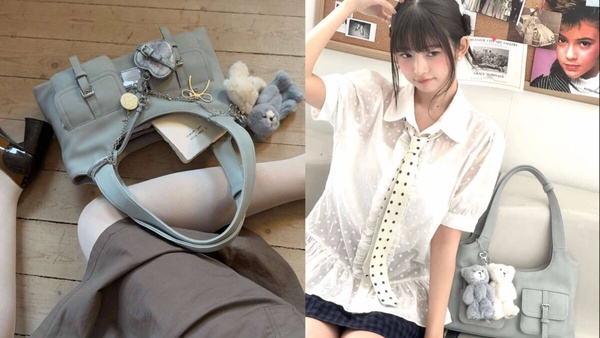 STAND OIL 2025 春夏新款 Fika Bag，扁平肩背設計，展現個性風格。藍灰色最有人氣