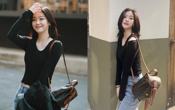 崔熙真 CELINE TRIOMPHE 帆布及小牛皮迷你型 FOLCO 背包 私服穿搭