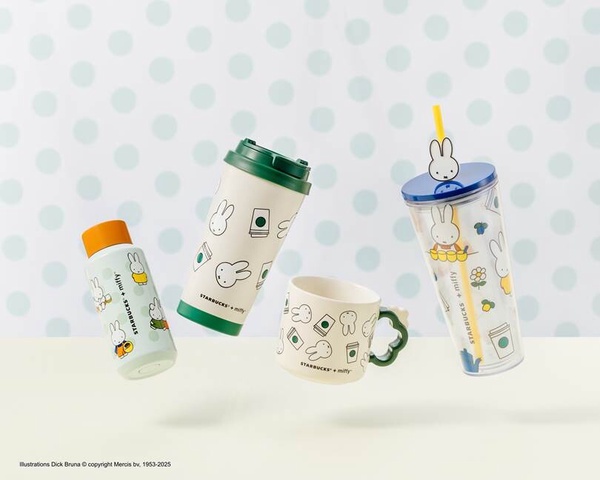 星巴克 x 米飛兔Miffy！台灣5月開賣，超萌週邊隨行杯、馬克杯、玩偶要收！