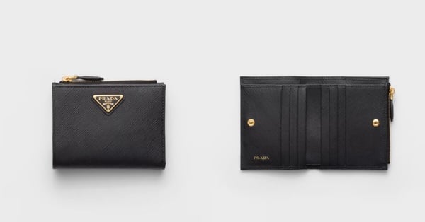 精品短夾推薦4：Prada Saffiano皮革短錢包