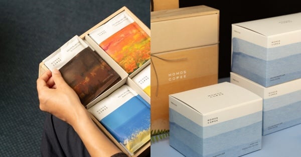 釜山精品咖啡 Momos Coffee 的浸泡式咖啡隨身包，極簡包裝，送禮自用皆宜。
