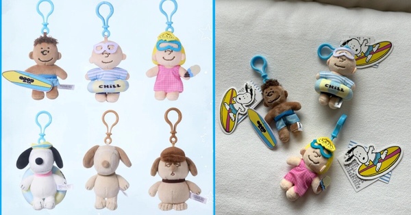 MINISO x PEANUTS™ 聯名系列，展示多款曬黑版史努比家族商品